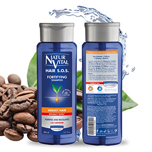NaturVital Unisex Natural, Plant-based Hair SOS Revitalizing Shampoo for Greasy Hair 300ML
